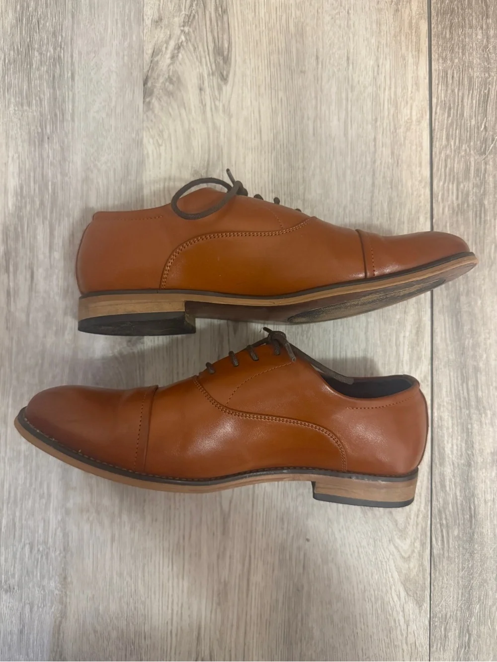 Bruno Marc Kids Tan Leather Dress Oxfords